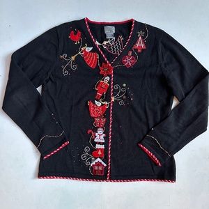 Vintage Berek Christmas Nutcracker Cardigan Sweater